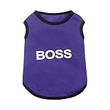 RIOSTUDIO 犬服 秋 冬 (XS〜XL) 犬の服 可愛い 格好いいタンクトップ ノースリーブ 袖なし 裏起毛 暖かい 猫服 防寒 ドッグウェア ペット服 ワンコ服 小型犬 中型犬 (BOSS⑪ダークパープル,L)