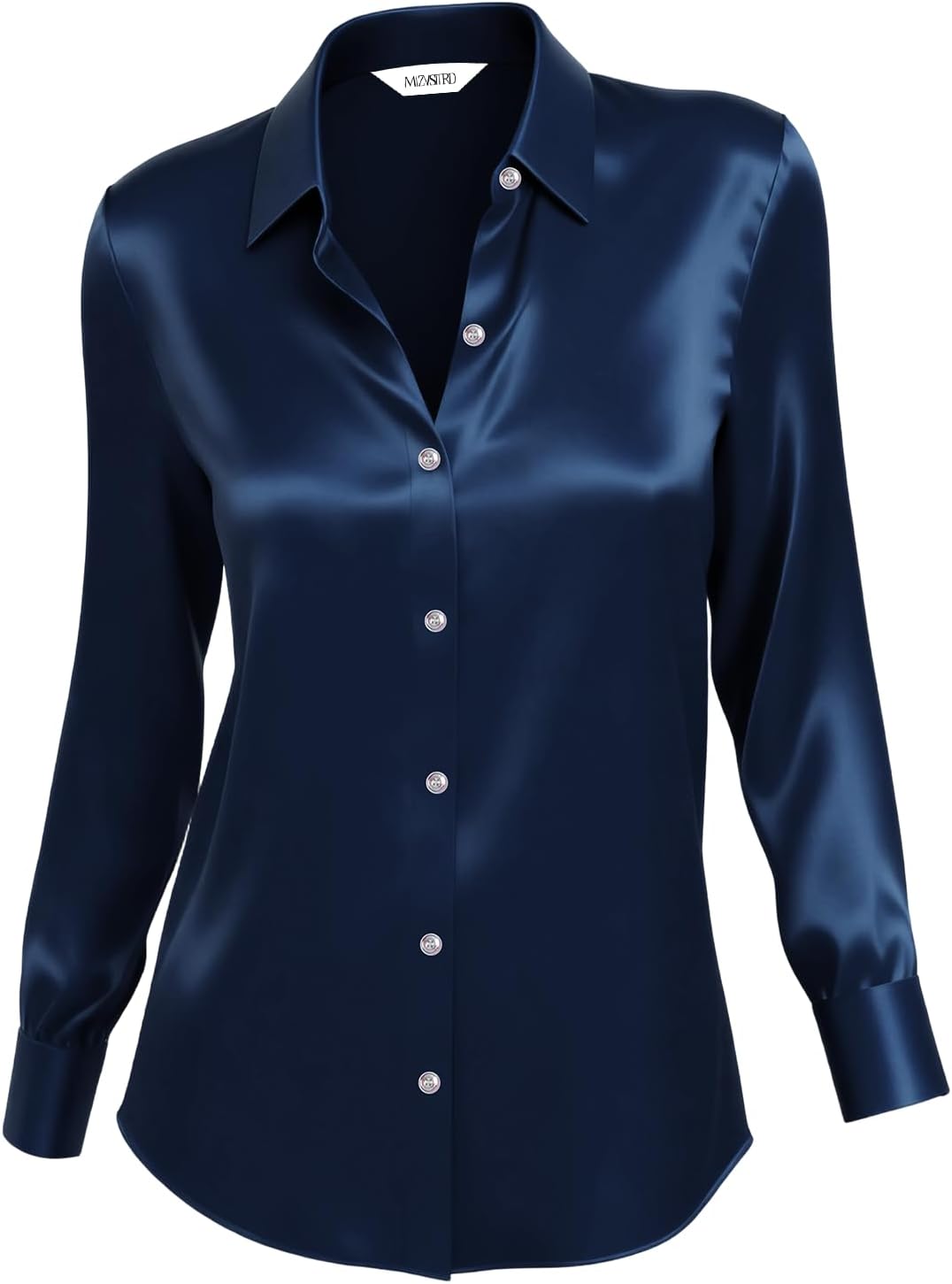 Satin Shirts for Women, Silk Blouses for Women Dressy Elegant Satin Button Down Shirts Holiday Tops Christmas Party Outfits - Image 7