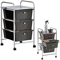 Cajonera Con Ruedas Maison Du Monde HERSIG - Mueble Cajonera Plastico | Cajonera con Ruedas 3 Alturas - Color Negro