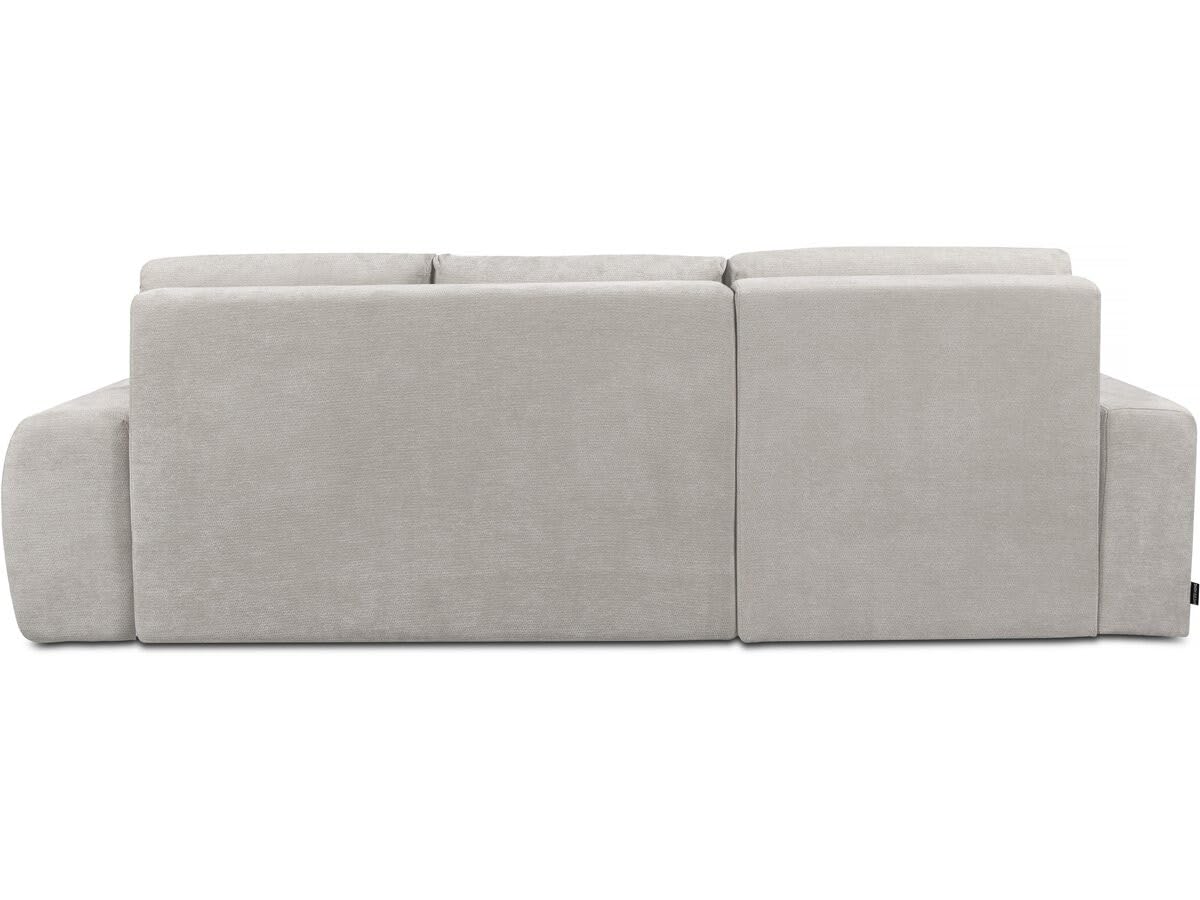 Canapé d'angle Gauche Convertible 3 Places Tissu Chenille Beige Habitat et Jardin