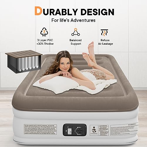 Sebor Luxury X-Long Twin Air Mattress with Built in Pump,Suit for Home & Guests,Travel Air Mattress Twin XL for Adults,Inflatable Travel Bed,330lb MAX - Thumbnail 4