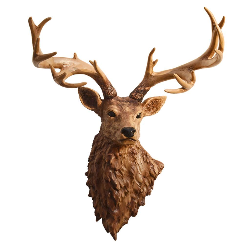 Sculpture tête de cerf décoration murale chalet pour grand séjour