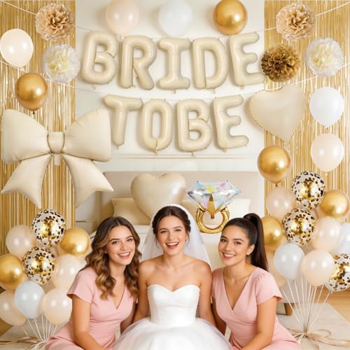Image of Bachelorette Party Decorations,Sand White Bride To Be Bridal Shower Balloon