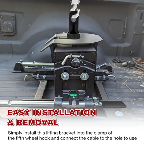 5th Wheel Lifting Hook Wheel Hitch Trailer 5th Wheel Lifting Bracket Replace #6100, Weight Capacity of 500 Lbs - Great for Trucks and Trailers, Easy to Install (Black) — view 2