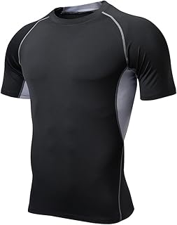 2023 Fashion New Men's Compression Shirts Short Sleeve Athletic Compression Tops Cool Dry Workout T Shirt Long Sleeve Shirt Plain Men