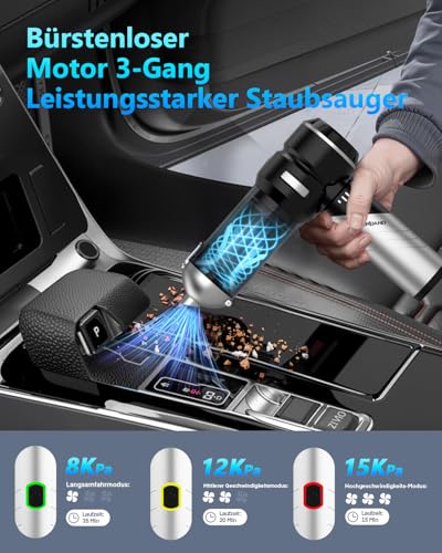 NEVERLAND Handstaubsauger Akku Kabellos - 4-in-1 Mini Staubsauger, Zusammenklappbar Tragbarer Autostaubsauger, akku Handstaubsauger mit Bürstenloser Motor, Geeignet für Auto, Büro, Haus, Küc