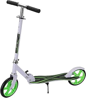 OFFA 2-in-1 Scooters For Teens 7 Years And Up Kick Scooters Adult 300lb Portable Foldable Scooters With PU Big Wheels,Height Adjustable,Foot Brake System, Sport Scooters Luxury Gift (Color : White)