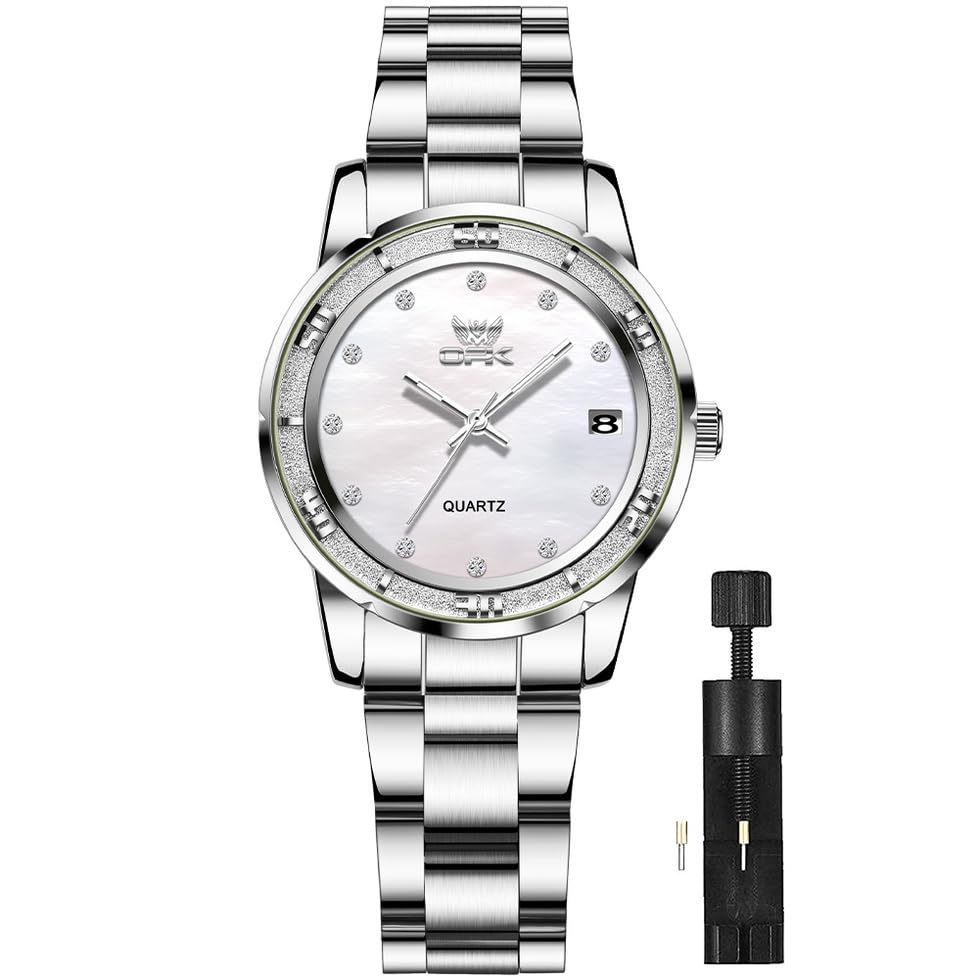 Image of OPK Wacthes for Women Bracelet Dress Easy to Read Stainless Steel Ladies Watches for Female Small Watch Waterproof Luminous Date