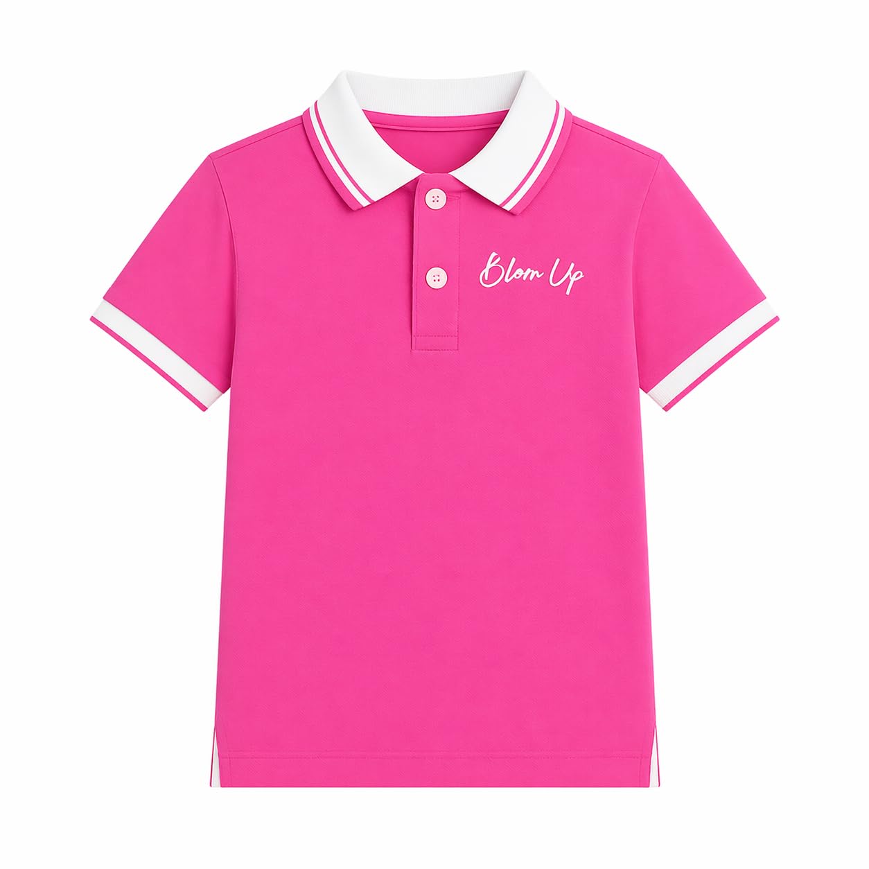 BLOOMUP Pink Polo Collar Kids T-Shirt – Soft Cotton Smart Casual Summer Wear for Boys 6-12 Months 2