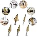 Vastar Step Drill Bit Set - 6 Pieces Titanium Step Drill Set with Automatic Center Punch in A Canvas Bag, High Speed Steel Step Drill Kit Total 50 Sizes