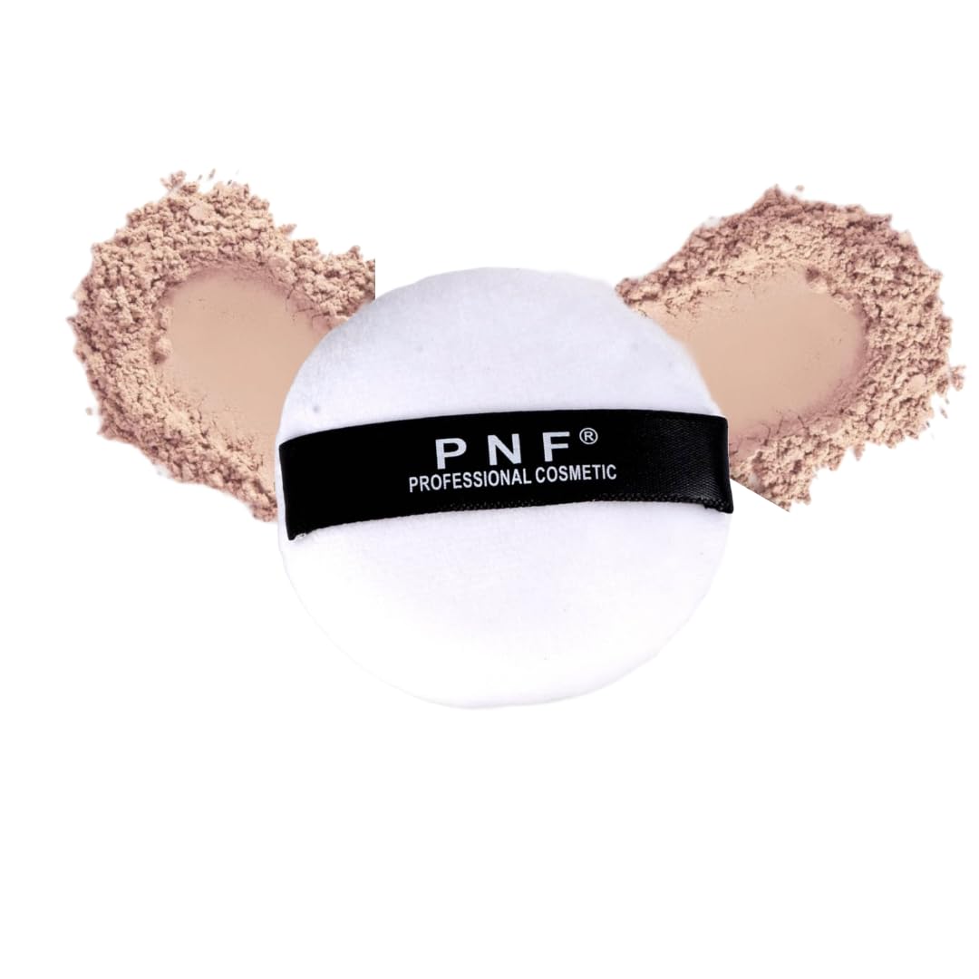 Makeup Powder Puff with Strap | Ultra Soft Washable | Pure Cotton Round Makeup Puff | for Loose Powder Mineral Powder for Woman Girl, Small Size WHITE, 1 PCS