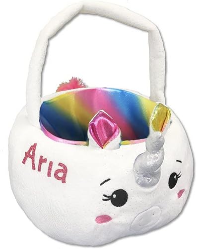 DIBSIES Cesta de Pascua de felpa personalizada - Unicornio