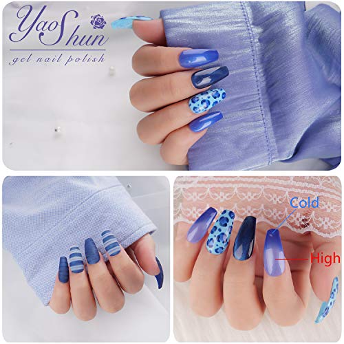 Gel Nail Polish Kit - YaoShun Gel Polish UV Nail Polish Set Gift Box Soak Off Nail Gel, UV Gel 8ml Pure Color + Temperature Color Change Gel + Magnetic Cat Eye Gel Polish #4