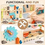 medoga Tool Bench for Kids Toy Play Workbench Wooden Tool Bench Workshop Workbench with Tools Set Wooden Construction Bench Toy for 3 4 5 Year Old Boys and Girls