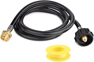6FT Propane Tank Adapter Hose 1lb to 20lb Converter for Weber Q Gas Grill, Coleman Camping Stove, Buddy Heaters, QCC1/Type1 Tank Connect to 1lb to 20lb Tank Burner
