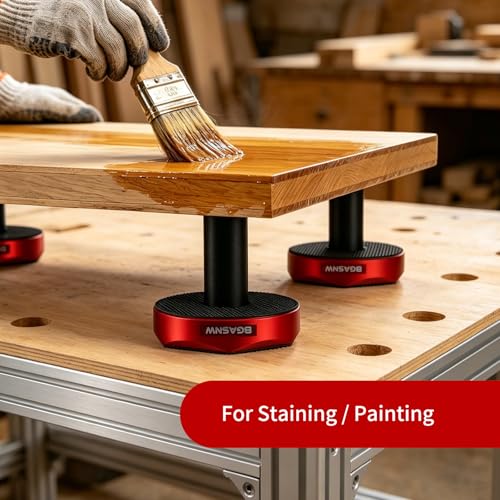 Image of Bench Dog Pucks for MFT Table (4 Pack), Fits 3 /4 inch Dog Hole for Woodworking, Heavy Duty Aluminium with Double Sided Anti Slip Pads, Woodworking Kit for Most Medium Sized Panels