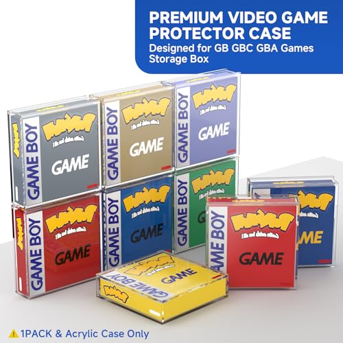 Image of Clear Acrylic Game Box Protector for GB GBC GBA Games | 3MM Thick Acrylic Display Case with Wall Mount, Compatible with Game Boy, Game Boy Color & Gameboy Advance Game Box, 1 Pack