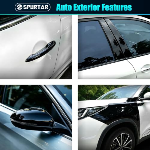 Image of Spurtar Vinyl Wrap for Cars Ultra Gloss Black 1ft X 5ft Self-Adhesive