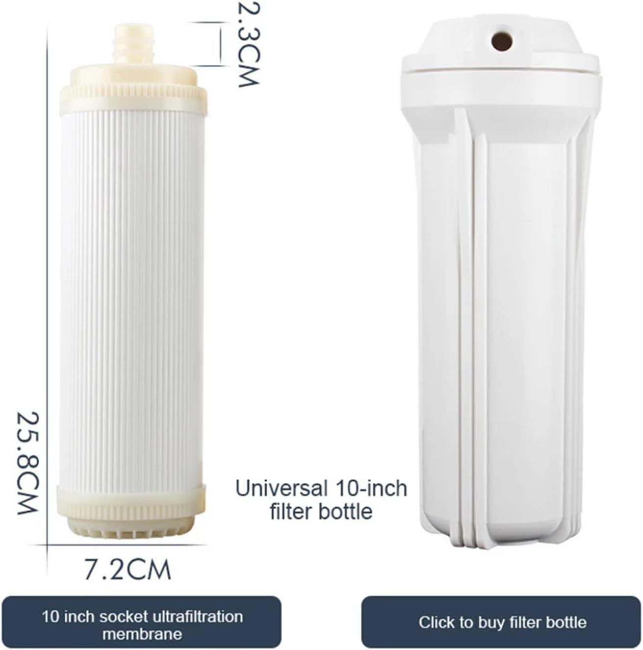 1pc 10-Inch Reverse Osmosis Ultrafiltration membranes Water Purification Filter - Removes Chlorine, Sand, corrode(10in)