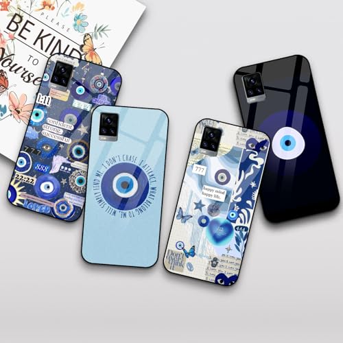 Image of COLORflow Back Cover Compatible with Vivo V20 | Evil Eye Charm Customized | Shockproof TPU Bumper with Camera Protection Back Cover Compatible with Vivo V20