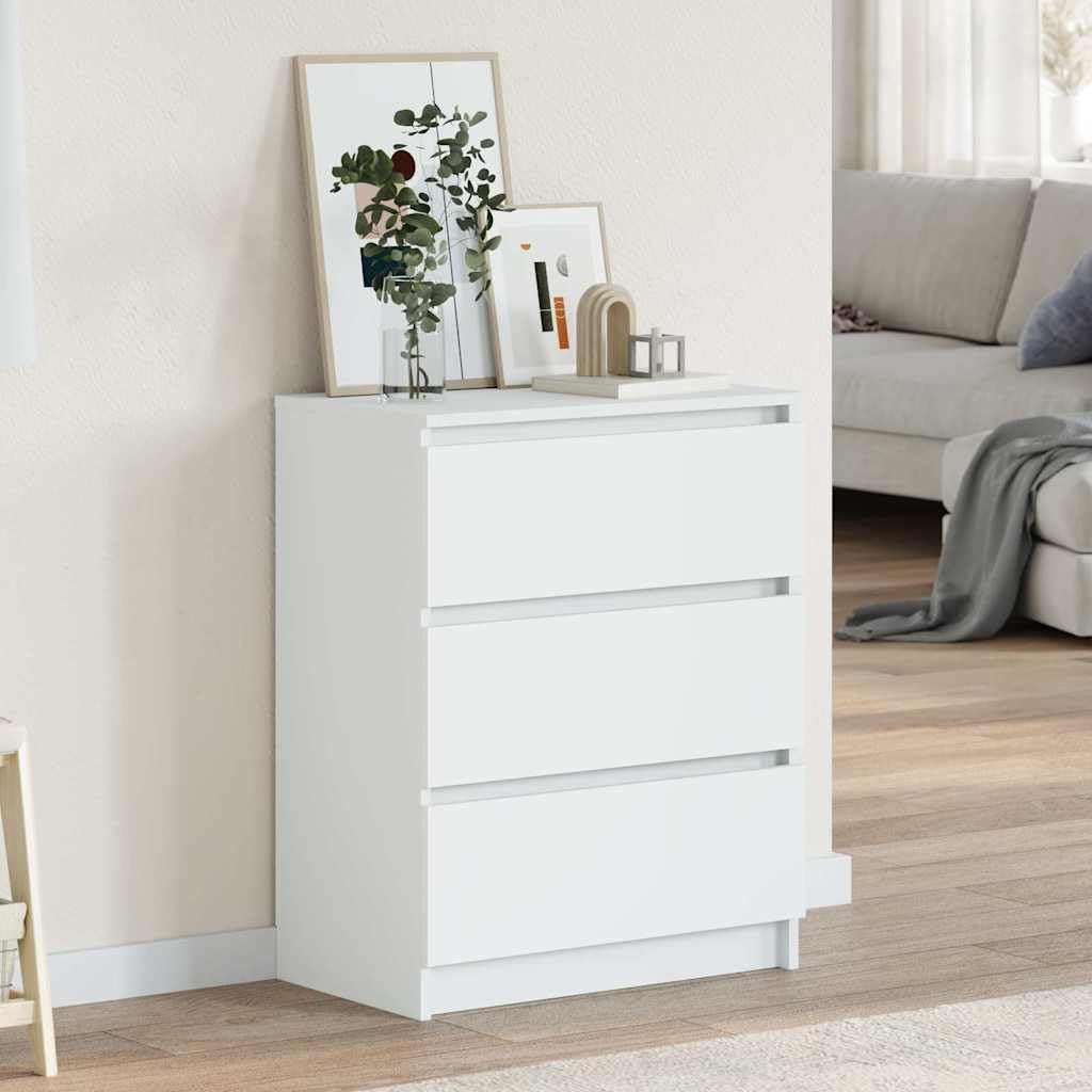Generico Credenza Bianca 60x35x76 cm in Legno Multistrato,Buffet e credenze,801382