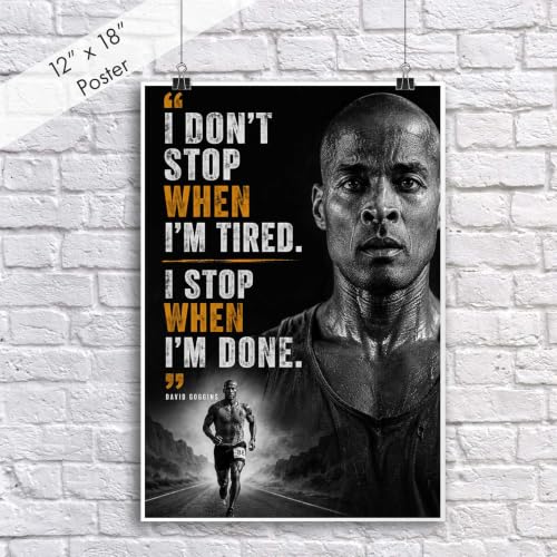 David Goggins Motivational Poster Quote Inspirational Quotes Classroom Posters Self-Discipline Toughness Pro Coaching Wall Art Growth Mindset Teacher Educational Signed Memorabilia Sports Decor Jersey Men Women Achieve CCP309 - Image 2