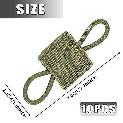 12 Pieces Tactical Backpack Vest Molle System Accessories, Outdoor Tool Tactical Vest Webbing Strap with Buckle, Tactical Binding Retainer for Antenna Stick Tube, Molle Strap Buckle Accessories - Image 3
