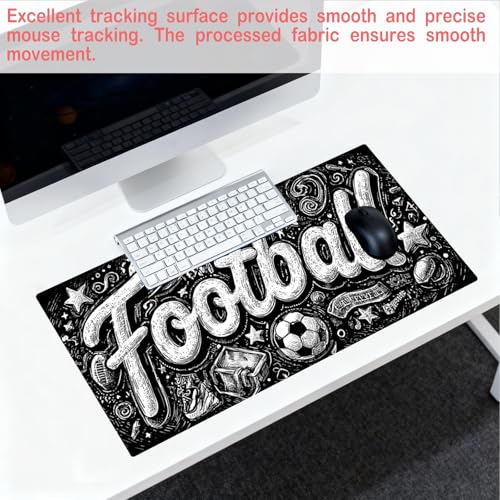 Image of Nuxovilar Professional Large Mouse Pad & Computer Game Mouse Mat (35.4x15.7IN, Football Graffiti Art) (90 * 40cm Football Graffiti)