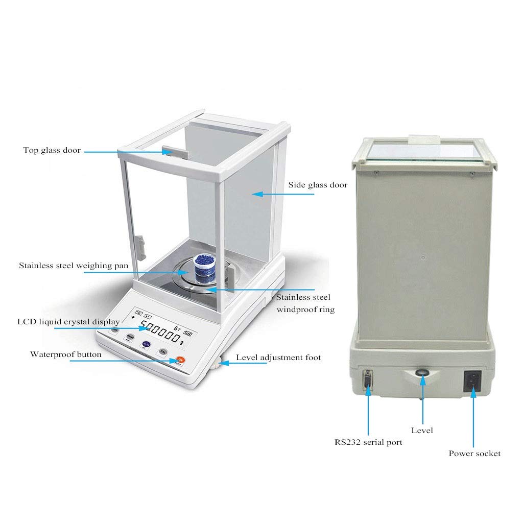 Bilancia Analitica di Precisione da Laboratorio, Elettronica, Scientifica, Centigrammo, Grammo Calibrato per Laboratori di Chimica, Gioielli, 110 G/0,001 G