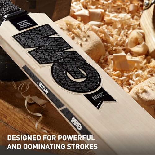 Image of SAG English Willow Cricket Bat, Professional, Natural Wood, Size 6, Leather Handle, Wide Edges 40-45 MM, with Free Bat Cover