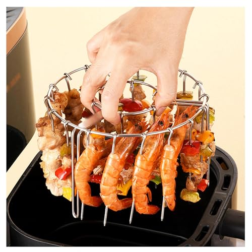 YSMSMZJK Soporte de Pincho para Freidora, Reutilizable Y Duradero Rejilla Air Fryer Acero Inoxidable, Inoxidable Rejilla Freidora Aire Accesorios Adecuado para el hogar y la Cocina.,48skewers