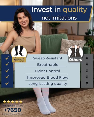 Image of Pembrook 3 Pairs Plus Size Compression Socks Wide Calf - Bamboo Viscose Compression Socks for Women Wide Calf