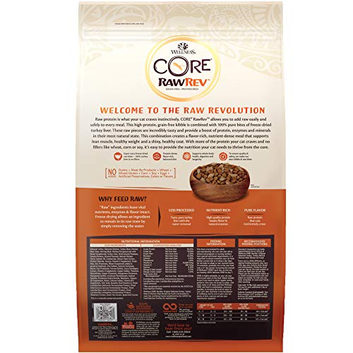 Image of Wellness CORE RawRev Original Deboned Turkey, Meal & Chicken Meal Recipe, Dry Cat Food, 10 Pound Bag