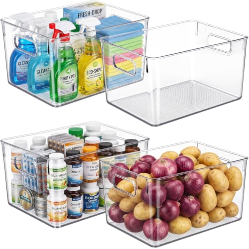Heyuzb Clear Storage Bins for Pantry Organizers