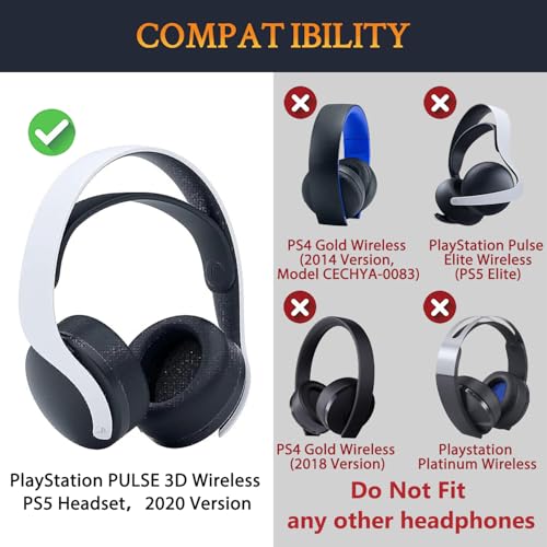 Image of SOULWIT Cooling Gel Earpads Cushions Replacement for Sony PlayStation 5 Pulse PS5 3D Wireless Headset, Ear Pads Cushions with Noise Isolation Foam - CG Black