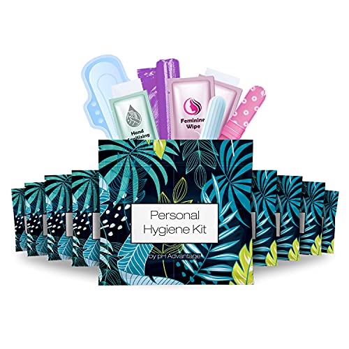 Menstrual Kit All-in-One 10 Pack | Convenience on The Go | Period Kit Pack for Travelling, Tweens & Teenager | Individually Wrapped Feminine Hygiene Product (Blue Forest)
