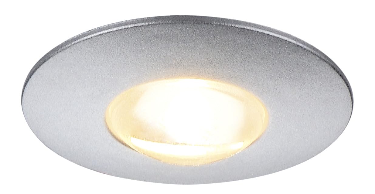 SLV DekLED Einbauleuchte, Rund, 1W LED, 3000 K, Silber Metallic / Warmweiß 112242