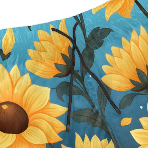 Men's Swim Trunks Size S Sunflower Painting with Mesh Lining Soft Breathable Quick Dry Beach Shorts Yellow4