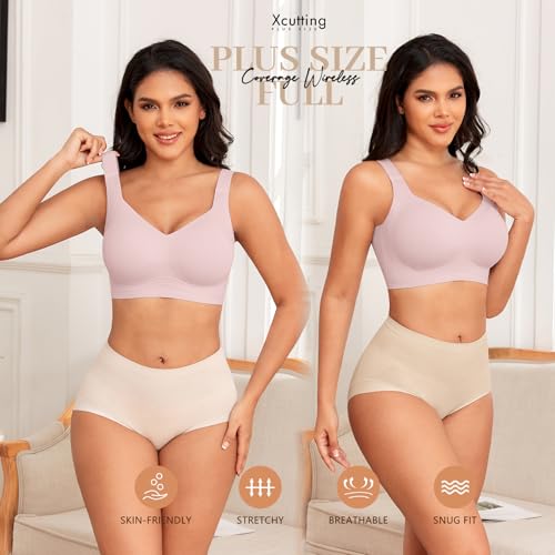 Image of Xcutting Women Wirefree Bras for Women Full Coverage No Underwire Everyday Bras Comfortable Wireless Padded Bras