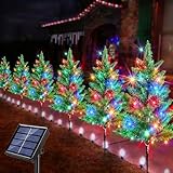 Windpnn Upgraded 6-Pack 120 LED Solar Christmas Garden Stake Lights, Outdoor Waterproof Solar Xmas Tree Yard Stake Christmas Pathway Lights for Christmas Decorations Garden Yard Lawn Pathway (8 Modes)