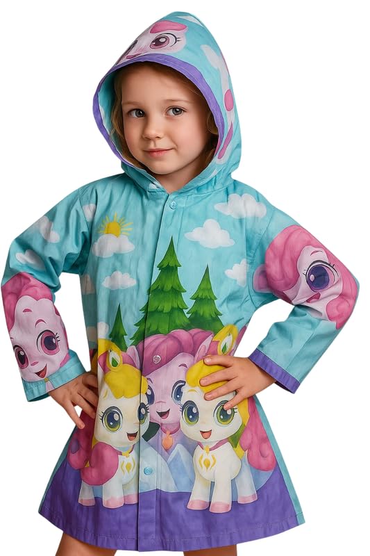 Devil Kids Rain Jacket with Cartoon Print – Waterproof & Cute Design – Pink (7-8 Years) - Image 2 thumbnail