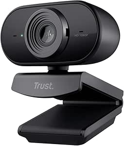 Trust Tolar Full HD 1080p Webcam PC Con Microfono, 2 Microfoni Integrati, Fuoco Fisso, 30 FPS, Riduzione Del Rumore, USB Plug &amp; Play, Per PC/Laptop/Mac/Macbook, Hangouts, Meet, Skype, Teams - Nero
