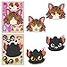 6pcs Cartoon Cat Head Face Changing Puzzle Sticker Cartoon Animal Make a Face Toy Face Changing Sticker DIY Children's Toys(6PCS)