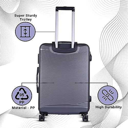 Image of Verage V-Lite Firestone 20 inch /56cms Cabin Hardsided Trolley Bags for Travel, Small Suitcase with Spinner Wheels, Anti-Theft Zippers Luggage (Bold Black)
