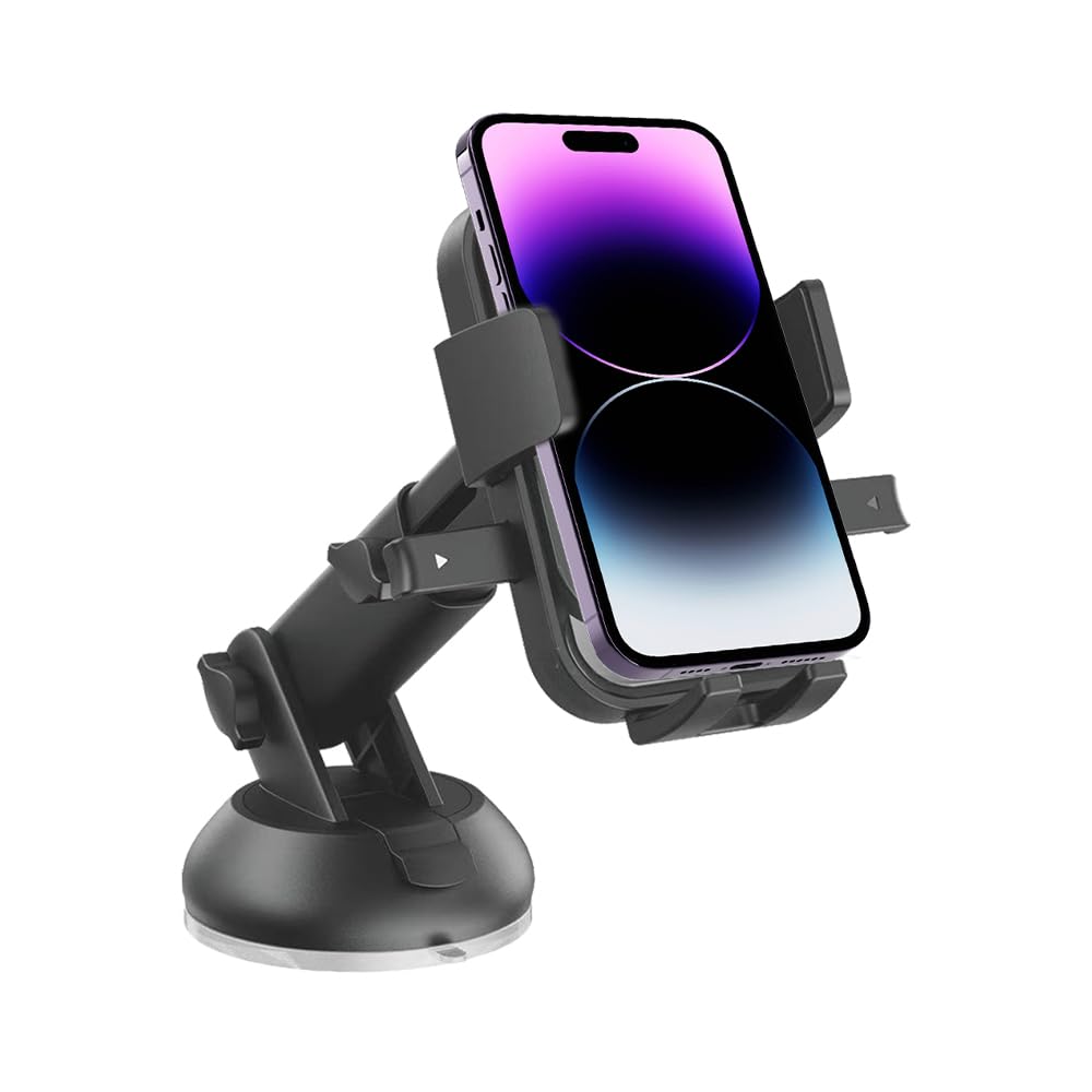 Toreto Grip Drive Car Mobile Phone Holder, Black, Universal Compatibility, Suction Cup Mount, Shake-Free Stability, Adjustable Viewing Angle, High-Grip Advanced Gel Technology-image-13