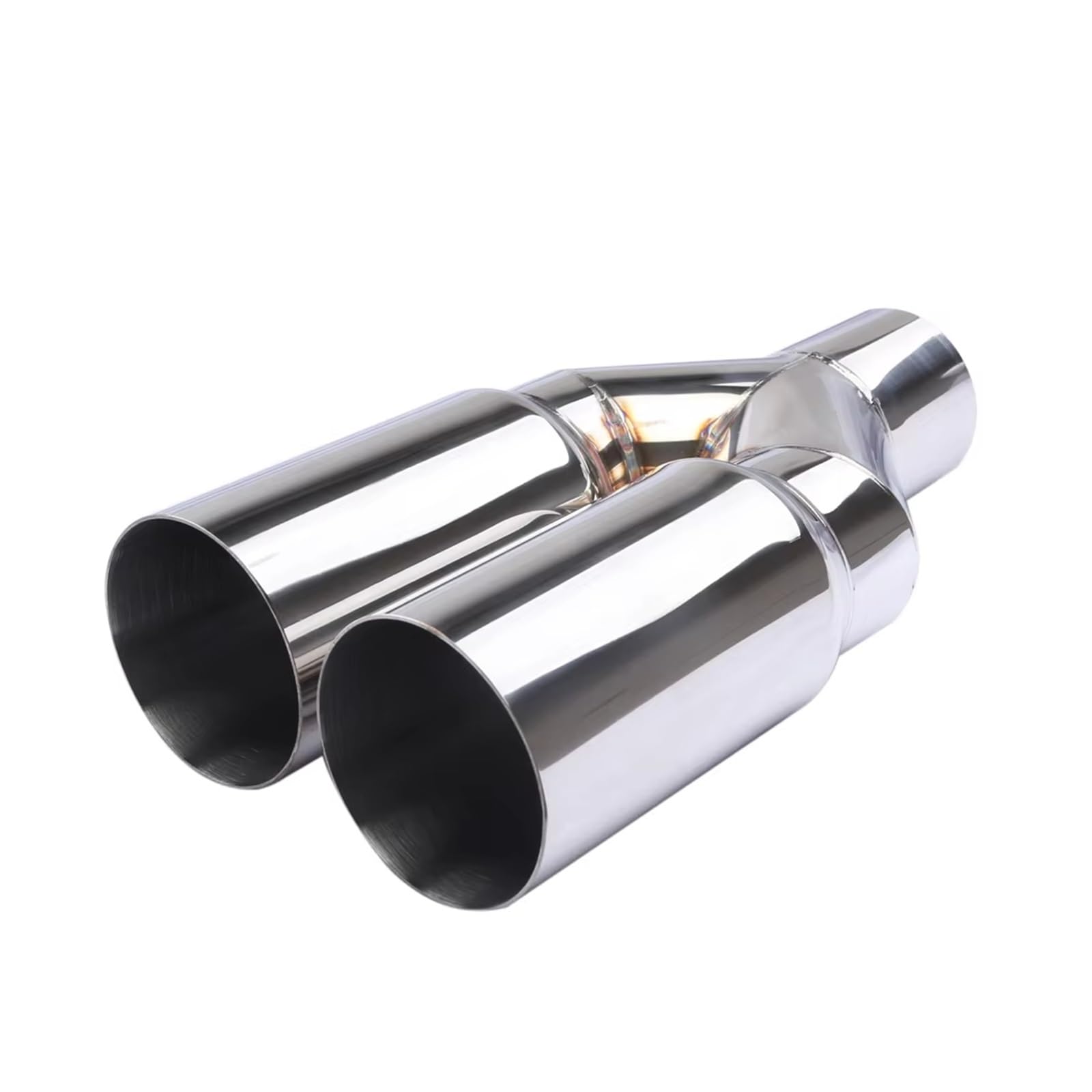 SinSed Coche Tubo Silenciador Escape Silenciador de Tubo Escape Universal Acero Inoxidable Doble Cilindro Entrada 63mm Salida 76mm reemplazo Coche
