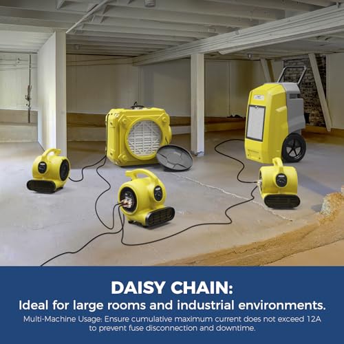 Image of ALORAIR 3 Speed Air Mover Blower Fan 115W 600CFM Utility Floor Fan - Yellow