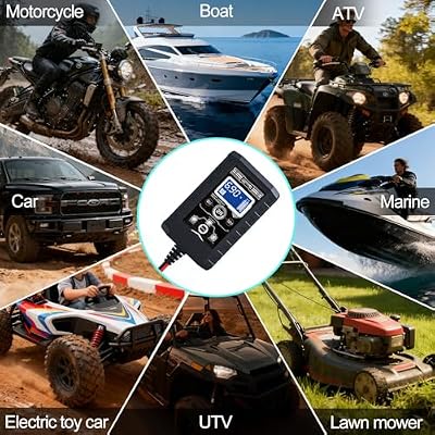 COREBOX Battery Charger 2-Amp 6V/12V Smart Trickle Charger for Car - Battery Maintainer Trickle Charger, and Automotive Battery Charger with Temperature Compensation for Car Truck Motorcycle