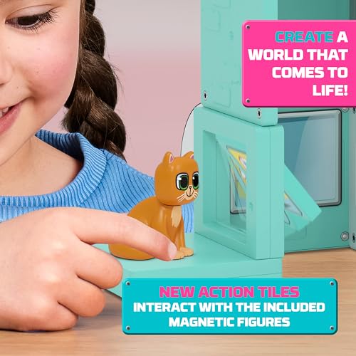 Tile Town Pet Vet Magnetic Tiles Set, 48 Piece Magnet Tiles for Kids with Sound and Lights, Innovative Action Play Kids Magnetic Tile Toys, Ages 3-6 - Image 4