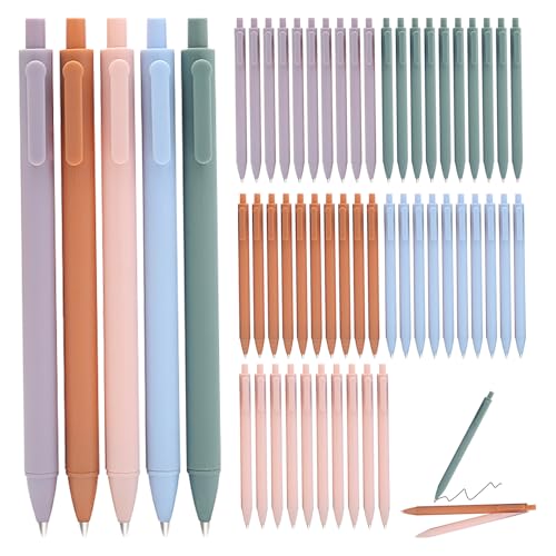 50 bolígrafos retráctiles de tinta negra gel 0.5mm